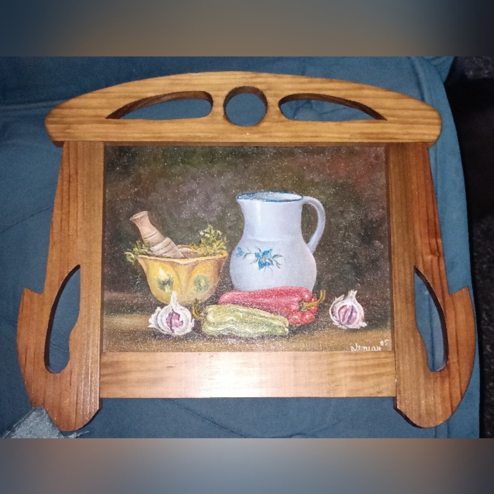 Cottage Core Oil Painting Of Kitchen Still Life